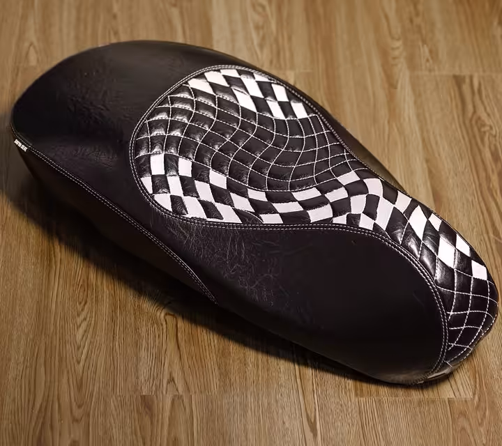 Personalized monogram Vespa seat design